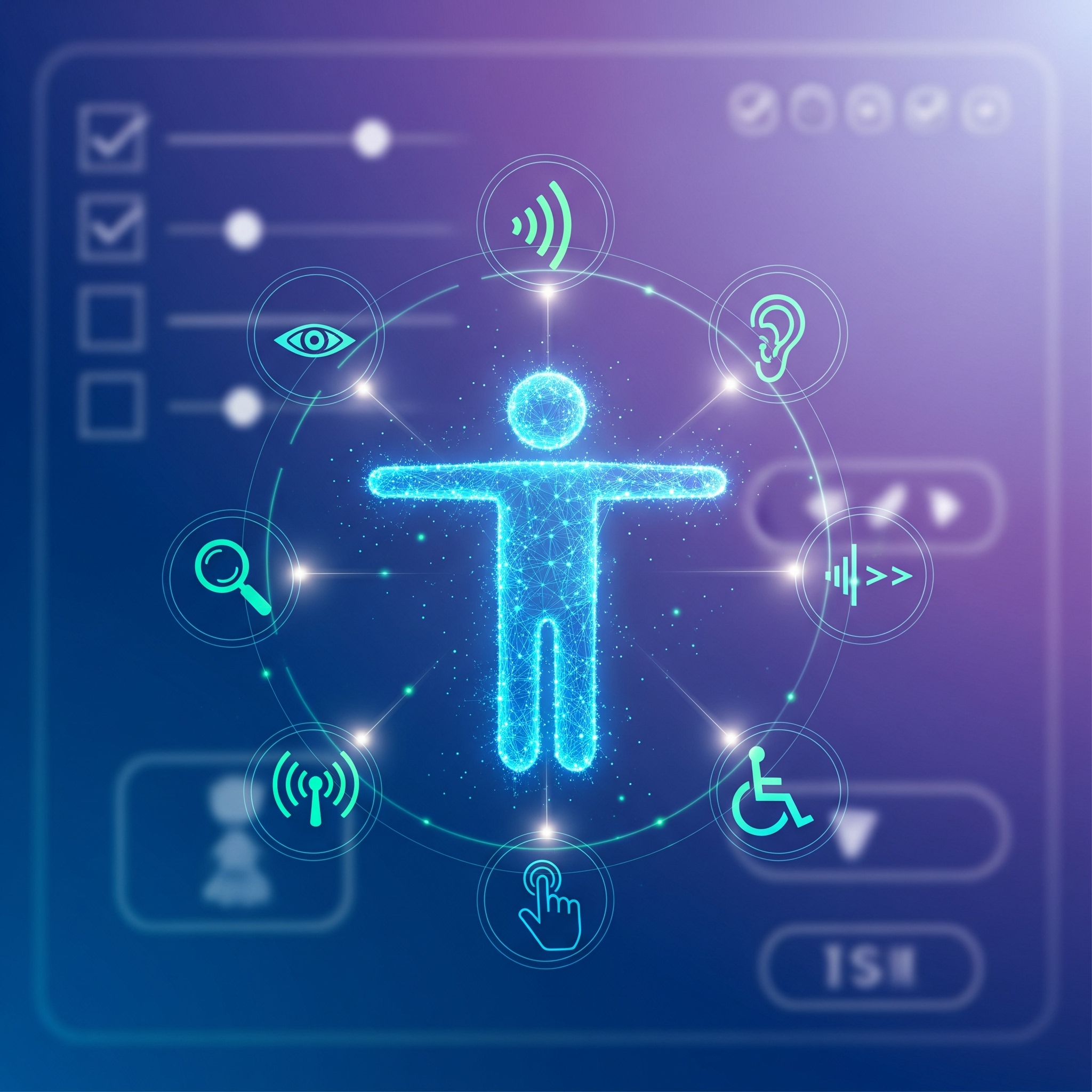 Mensch in einer zugänglichen digitalen Welt